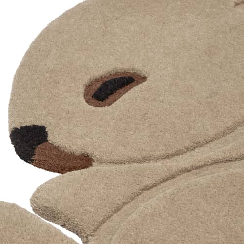 Rabbit Rug textile beige / 120 x 88 cm - Hand-tufted - Ferm Living - Beige - Cotton, New-zealand wool