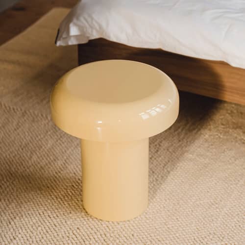 Table d\'appoint Miko métal jaune / Ø 40 x H 46 cm - NOO.MA - Jaune beurre - Acier