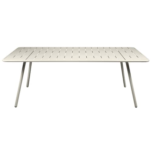 Table rectangulaire Luxembourg métal gris / 207 x 100 cm - 8 à 10 personnes - Fermob - Gris argile - Aluminium laqué