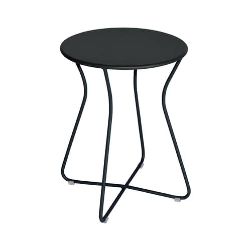 Tabouret Cocotte métal gris noir / Table d\'appoint - H 45 cm - Fermob - Carbone - Acier
