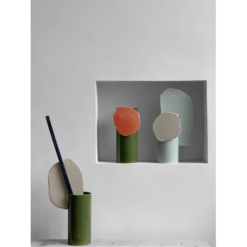 Vase Découpage - Barre céramique vert / Bouroullec, 2020 - Vitra - Barre - Argile, Porcelaine émaillée