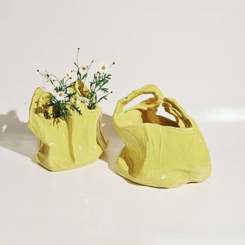Gala Large Vase ceramic yellow - Serax - Yellow - Enamelled china