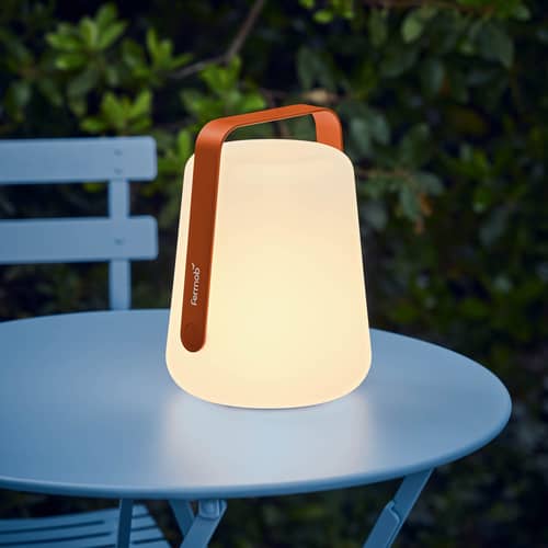 Balad 2 Wireless rechargeable outdoor lamp metal orange / H 25 cm - Fermob - Candied Orange - Aluminium, Polythene