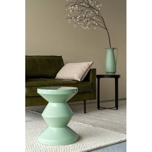 Zig Zag Stool plastic material green / Lacquered plastic - Pols Potten - Olive green - Lacquered polyester