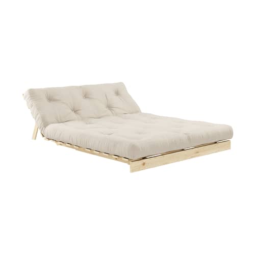 Canapé convertible Roots / L 140 cm - 3 positions beige / Structure pin clair - KARUP DESIGN - Beige 747 / Pin clair - Fibres recyclées mélangées, Mousse, Pin massif certifié FSC, Tissu