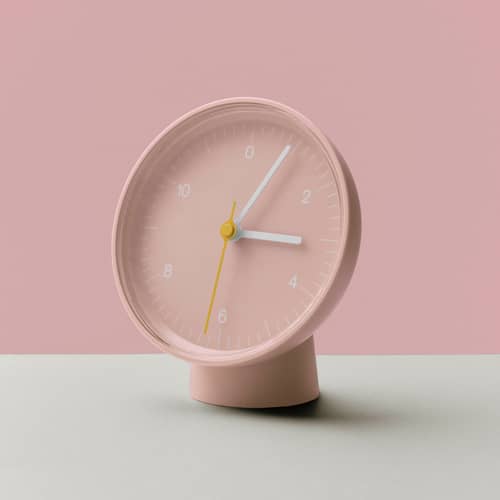  Desk clock plastic material pink / Jasper Morrison - Recycled - Hay - Pink - Acrylic, Aluminium, Recycled ABS