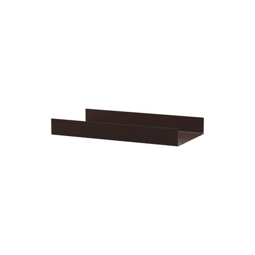 Étagère métal perforé / Rebord haut - L 58 x P 30 cm - String Furniture - Marron foncé - Acier thermolaqué