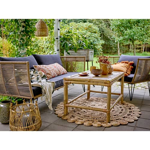 Fauteuil rembourré Mundo / Fils PVC - Bloomingville - Taupe / Tissu gris foncé - Acier laqué, Tissu polyester