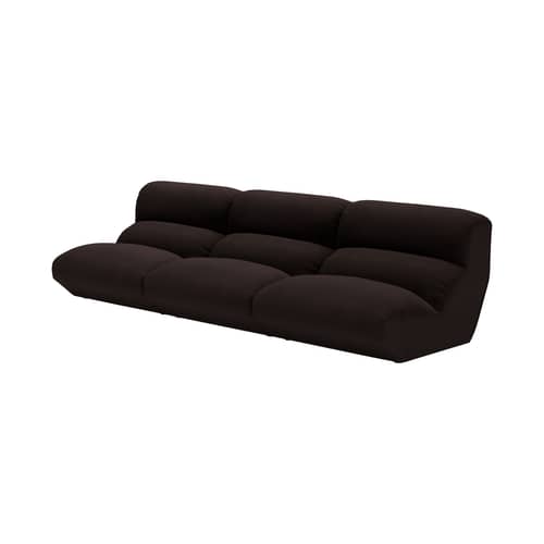 Sofa Hi Lo - Configuration B textil braun / 3-Sitzer - L 330 cm - Modulierbar - &tradition - Braun (Vidar 0386) - Federn, FSC-zertifiziertes Holz, Polyesterwatte, Stoff mit EU Ecolabel, Zertifizierter HR-Schaum (High Resilience)