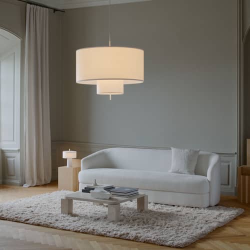 Lampe sans fil rechargeable Margin LED / H 32,5 cm - NEW WORKS - Lin blanc - Acier, Lin