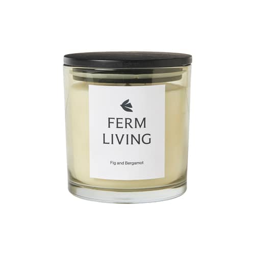 Parfumierte Kerze Vitto glas weiß / Bergamotte Zitrone - H 10 cm - Ferm Living - Bergamotte mit Zitrone - Glas, Rapswachs