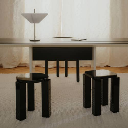 Tabouret Atlas bois noir / Carré - NEW WORKS - Espresso - MDF laqué