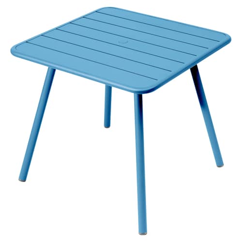 Tavolo quadrato Luxembourg metallo blu / 80 x 80 cm - 4 Piedi - Fermob - Blu Maya - Alluminio