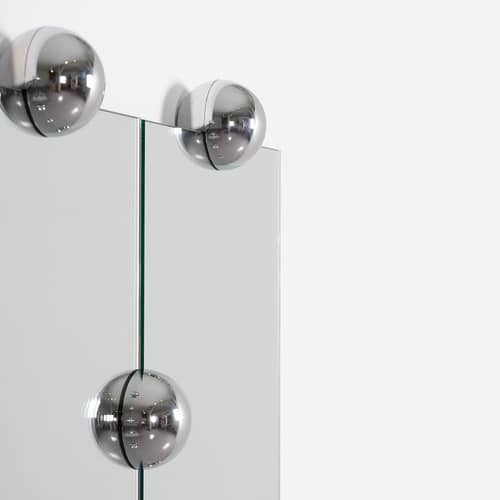Wandspiegel Sphera Crystal Palace metall silber / L 140 x H 79 cm - Moustache - Verchromt - Glas, Verchromtes Zamak
