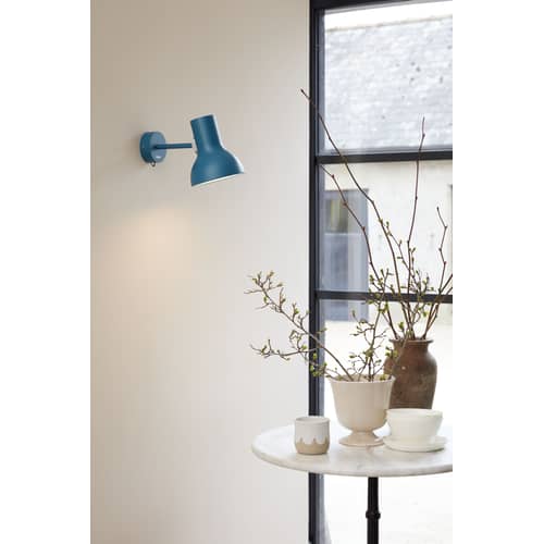 Applique Type 75 Mini métal bleu / Branchement mural - Orientable / By Margaret Howell, réédition 1930\' - Anglepoise - Bleu Saxon - Aluminium