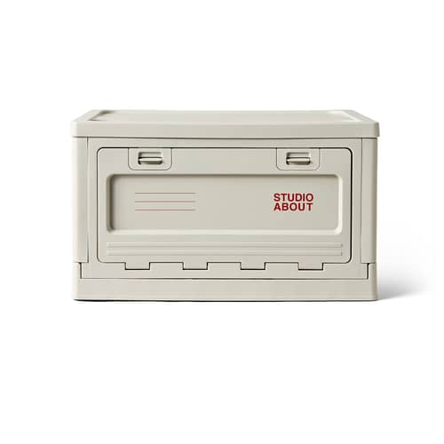 Box Large Box plastic material grey / 50 x 35.5 x H 29 cm - Stackable - STUDIO ABOUT