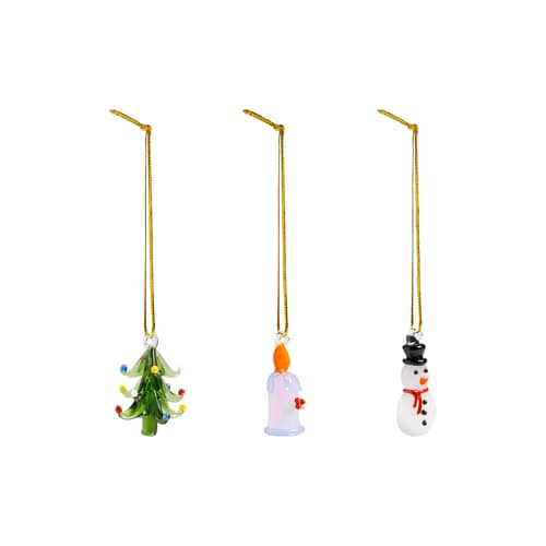 Set de 3 boules de Noël Merry #2 verre / Soufflé bouche - & klevering - Merry #2 - Verre borosilicaté