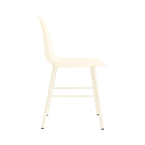 Chaise Form plastique beige / Pieds métal - Normann Copenhagen - Crème - Acier laqué, Polypropylène