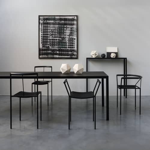 Chaise Sedia métal noir / Maurizio Peregalli, 1984 - Zeus - Noir - Acier, Caoutchouc