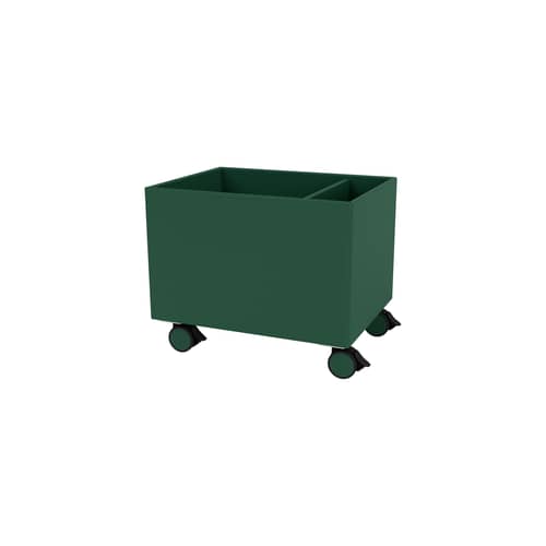 Coffre à roulettes Colour Box II bois vert / 46.8 x 35,4 x H 37.8 cm - MONTANA - Pine 136 - MDF laqué