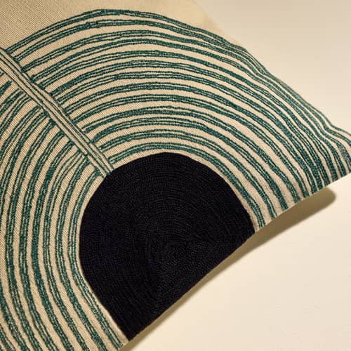 Coussin Mirage bleu / 42 x 42 cm - Brodé main - Maison Sarah Lavoine - Bleu Sarah - Coton, Laine