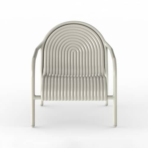 Fauteuil bas Groove Lounge métal beige - Tom Dixon - Beige Mastic - Aluminium