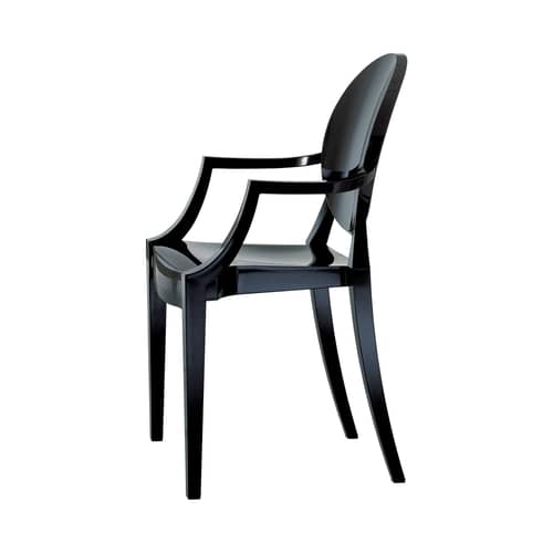 Fauteuil empilable Louis Ghost  / Philippe Starck, 2002 - Polycarbonate 2.0 - Kartell - Noir opaque - Polycarbonate