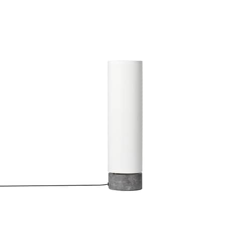 Lampe de table The Unbound LED / H 45 cm - marbre / Pivotant - Gubi - Lin blanc / Marbre gris - Lin, Marbre