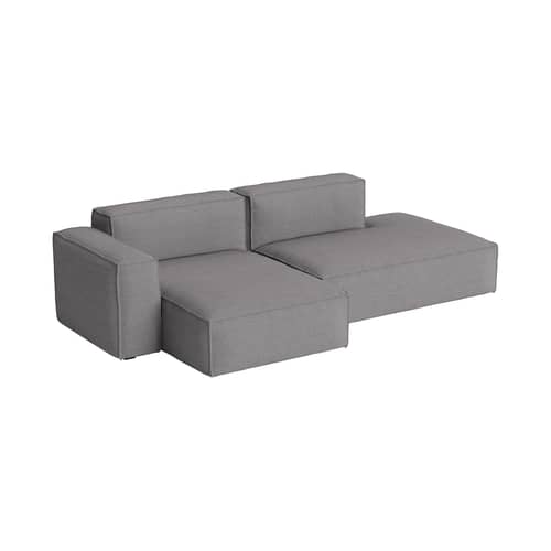 Canapé d\'angle Mags Soft Low Armrest n°3 gris foncé / 2,5 places - L 256.5 cm / Accoudoir gauche - Hay - Accoudoir gauche / Gris foncé (tissu Hallingdal 166) - Contreplaqué, Mousse polyuréthane HR, Tissu
