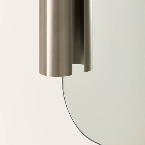 Miroir mural Roll métal / 60 x 65 cm - NOBODINOZ - Acier brossé - Acier inoxydable brossé, Verre