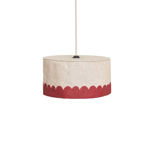 MÖBELZUBEHÖR Vibes textil rot / Ø 40 x H 18 cm - Leinen - NOBODINOZ - Rot - Eisen, Französisches Leinen