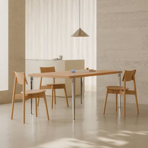 Pied Core avec fixation étau / H 75 cm / Pour créer table & bureau - TIPTOE - Inox brossé - Acier inoxydable brossé