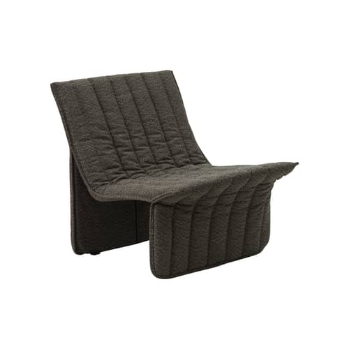 Poltrona imbottita Limit OUTDOOR tessuto grigio / Ripubblicato nel 1974 - Normann Copenhagen - Antracite -  Ouate, Acciaio, Tessuto outdoor
