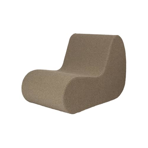 Lounge Sessel Rouli textil braun / Modulares Gartensofa - Ferm Living - Dunkler Sand (Pure Locke) - Hochresilienter PU-Schaum, Outdoor-Boucléstoff