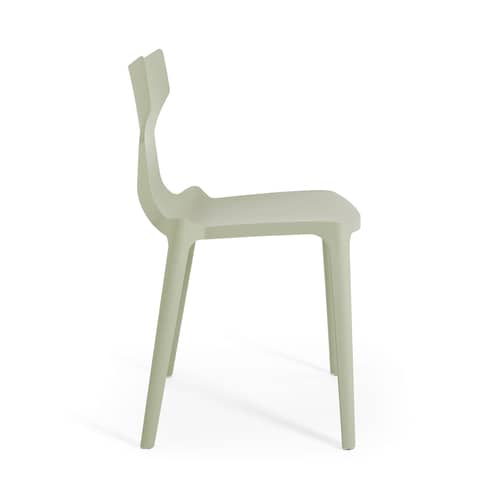 Re-Chair Stacking chair plastic material green / Recycled material - Kartell - Green - Recycled thermoplastic technopolymer