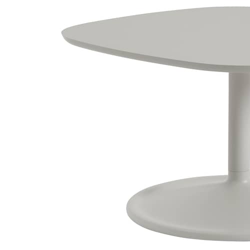 Table basse Soft bois gris / 70 x 70 x H 42 cm - Muuto - Gris (linoleum) / Pied gris - Aluminium moulé sous pression, Linoléum, MDF