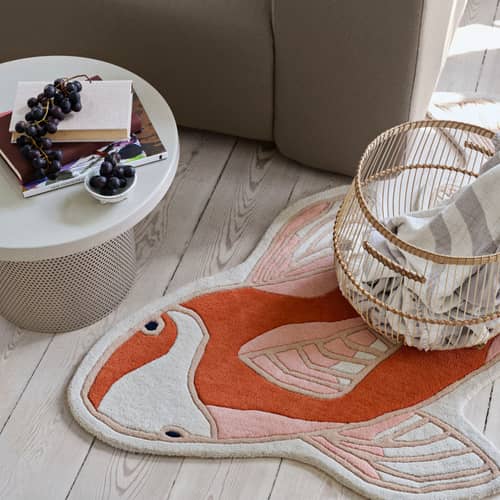Tapis Koi / 130 x 97 cm - BROSTE COPENHAGEN - Orange - Coton, Laine