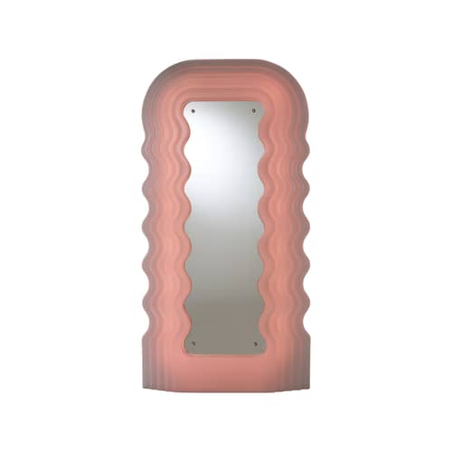 Ultrafragola Illuminated mirror plastic material pink / LED - W 100 x H 195 cm / Ettore Sottsass, 1970 - POLTRONOVA - Opaline white / Pale pink light - Acrylic, Glass