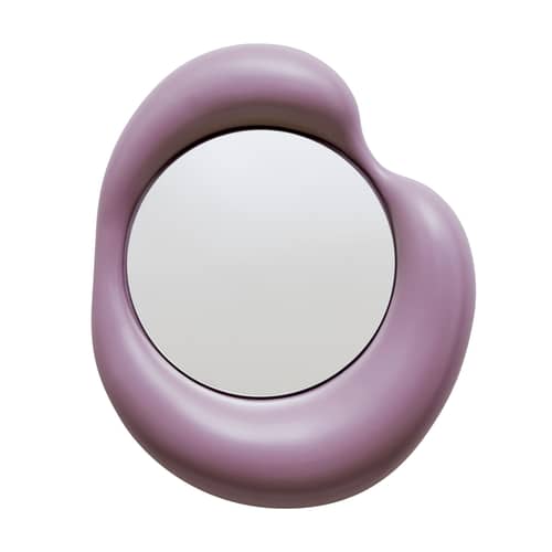 Wandspiegel Ingres - Dominique keramik violett / Keramik - L 88 x H 105 cm - Moustache - Fliederfarben - emaillierte Keramik, Glas