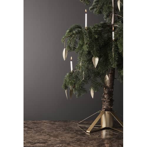 Weihnachtskugel Heart metall gold / 4er-Set Messing - Ferm Living - Messing - Massives Messing