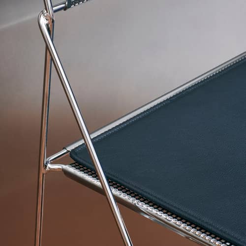 Accessoire  / Coussin d\'assise INDOOR pour chaise X-Line - Hay - Cuir noir - Cuir, Mousse polyuréthane