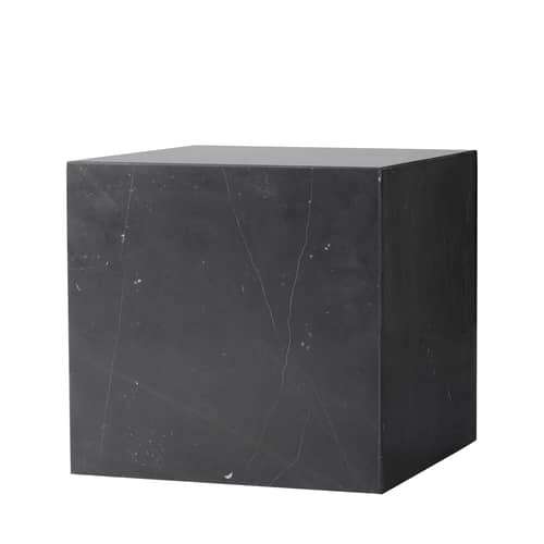 Beistelltisch Plinth Cubic schwarz / Marmor - 40 x 40 x H 40 cm - Audo Copenhagen - Marquina Marmor (schwarz) - Akazienholz, Marmor