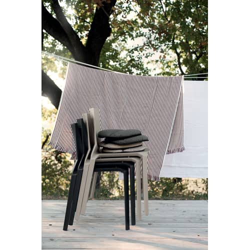 Chaise empilable Plana plastique gris - Kristalia - Gris clair - Fibre de verre, Polypropylène