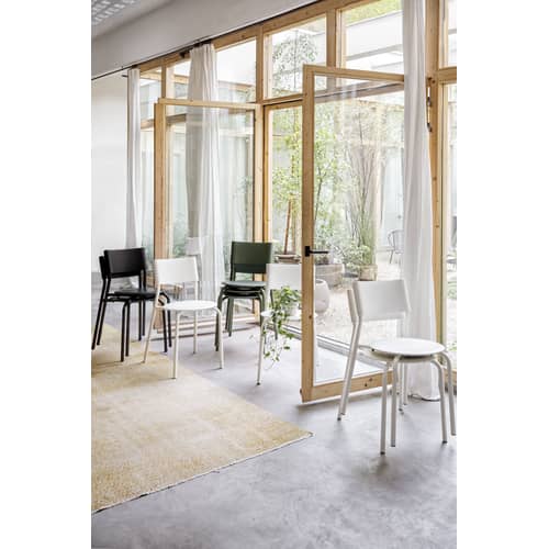 Chaise empilable SSDr plastique noir / Plastique recyclé - TIPTOE - Noir Graphite - Acier thermolaqué, Polypropylène recyclé
