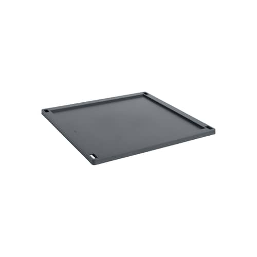 Couvercle  plastique gris / Pour panier Colour Crate Large Square 43 x 43 cm / Seconde vie - Hay - Charbon - Polypropylène recyclé