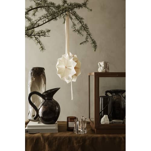 Dekoration zum Aufhängen Sun papierfaser weiß / Papierstern - ø 28 cm - Ferm Living - Naturweiß - Papier FSC