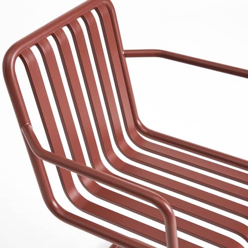 Fauteuil de repas Palissade Cantilever métal rouge / Small - Hay - Rouge oxyde - Acier thermolaqué