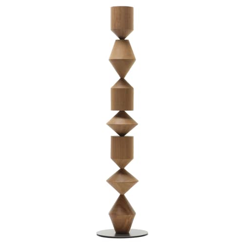 Lampadaire Costantina bois naturel / Ø 40 x H 178 cm - Mogg - Bois naturel - Bois d\'Iroko