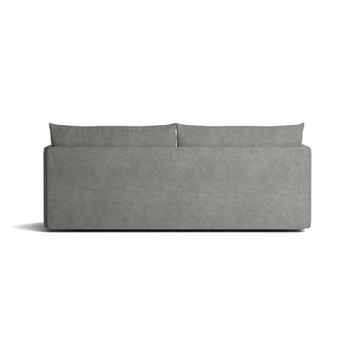 Sofa Offset textil grau / 2-Sitzer - L 178 cm - Audo Copenhagen - Audo Lockenkopf 16 / Grau - Audo Bouclé-Stoff, HR-Schaum, Kiefer, Stahlfedern