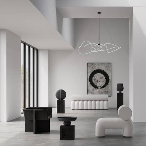Pendelleuchte Ghost Big LED plastikmaterial weiß / 156 x 82 x H 52 cm - 101 COPENHAGEN - Weiß / Bronze - Eisen, Polyacryl